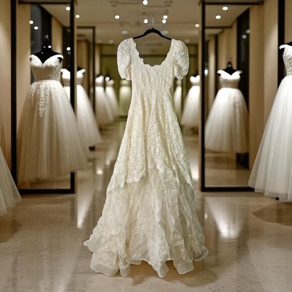 LoveShackFancy Alistair Silk Gown In White Size 4 - Picture 15 of 16